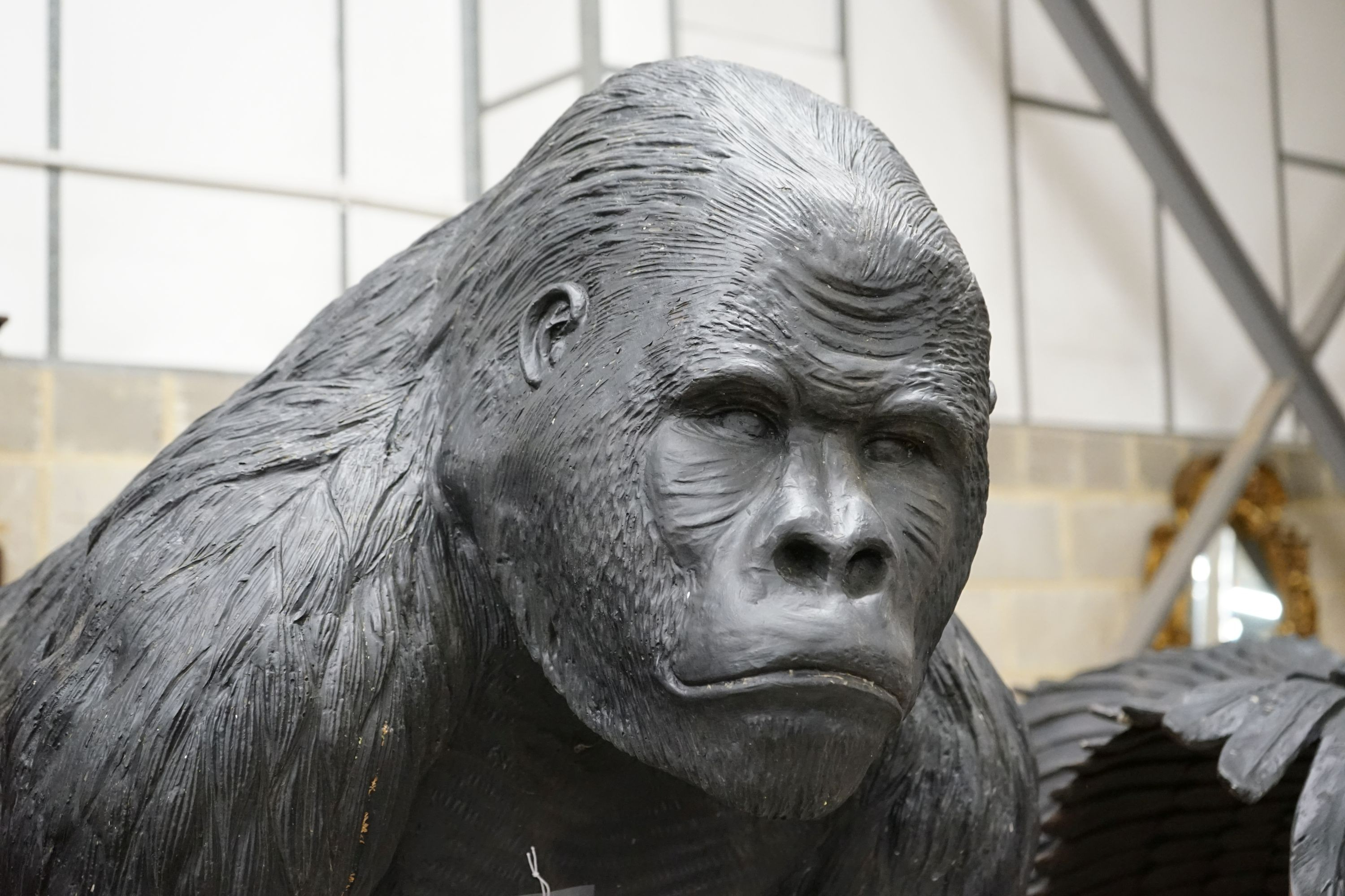 A large composition gorilla garden ornament, height 126cm